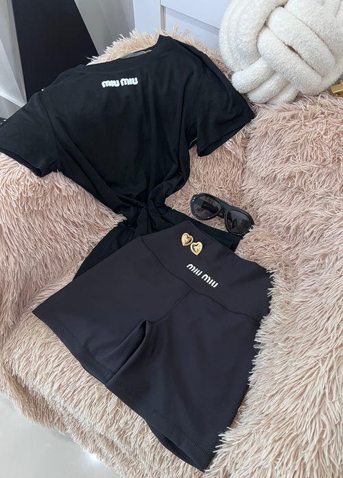 Black short set