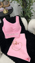 Set Pink , short and top