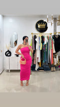 Pink midi dress