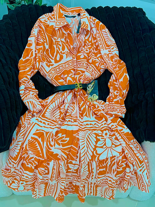 Orange mini dress