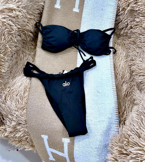 Black bikini and coverup, available