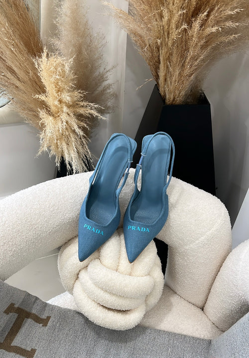 Blue , jean shoes