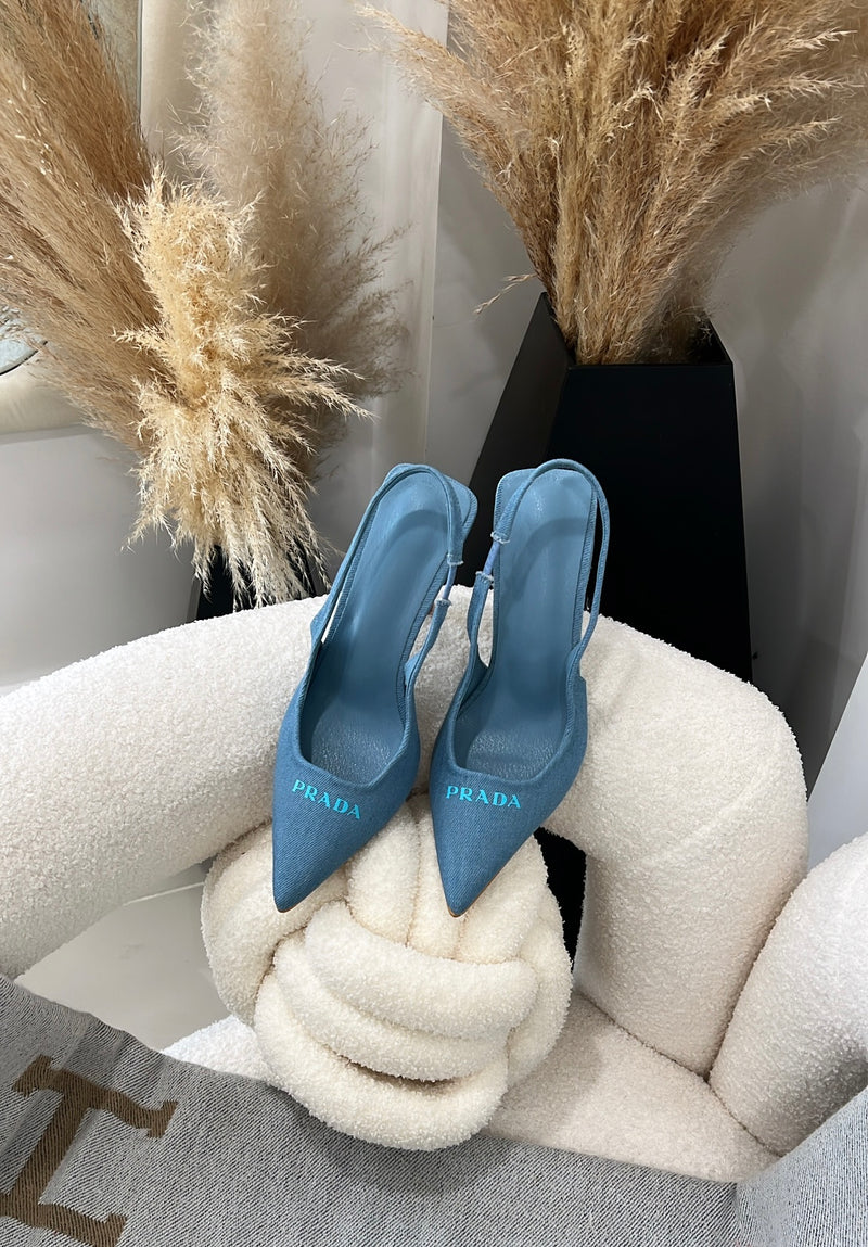 Blue , jean shoes