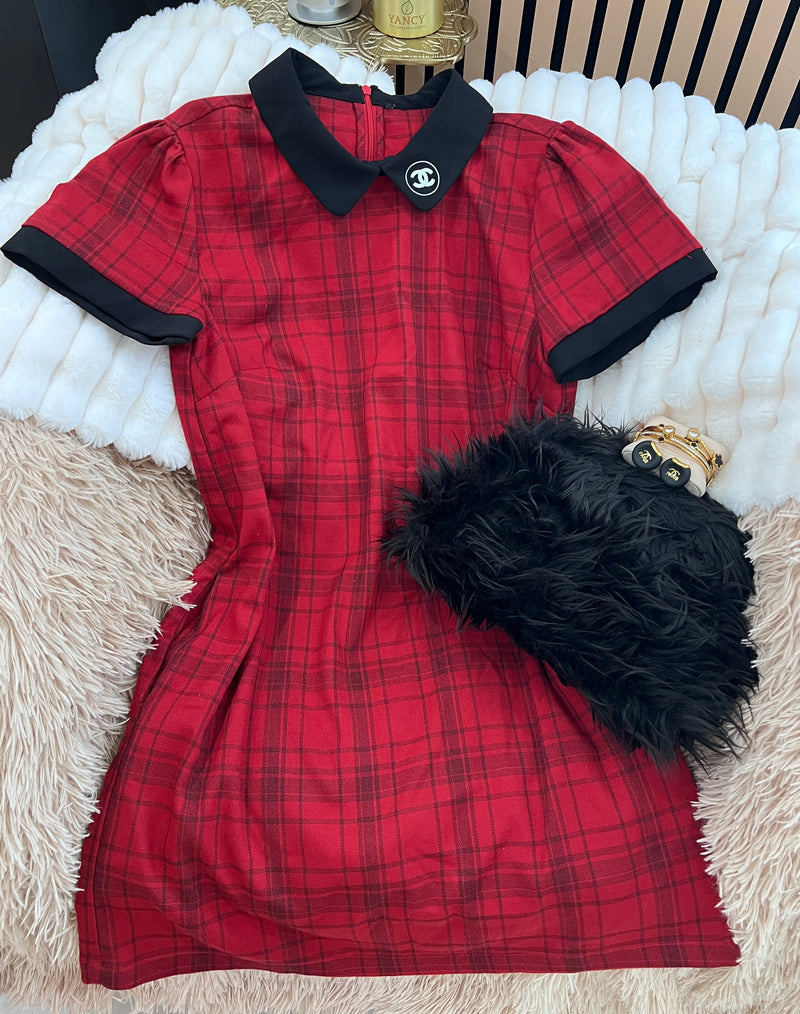 Red midi dress