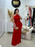 Red maxi dress