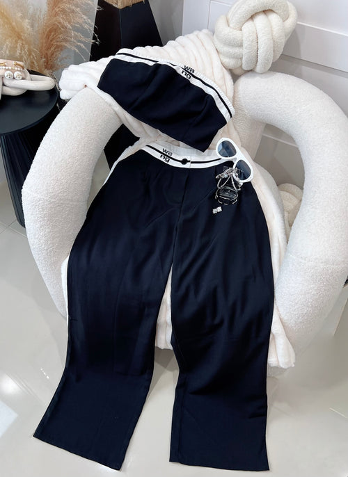 Black elegante pant set