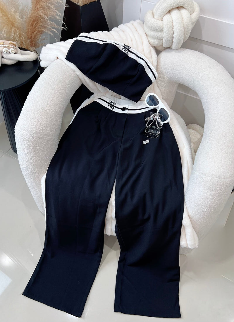 Black elegante pant set