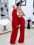Red pant set ,