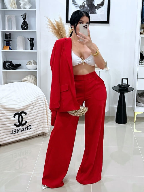 Red pant set ,