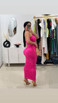 Pink midi dress