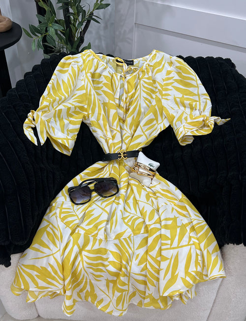 Yellow mini dress