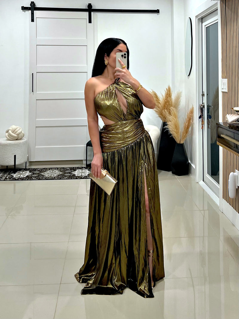 Golden maxi dress