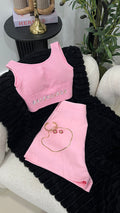 Set Pink , short and top