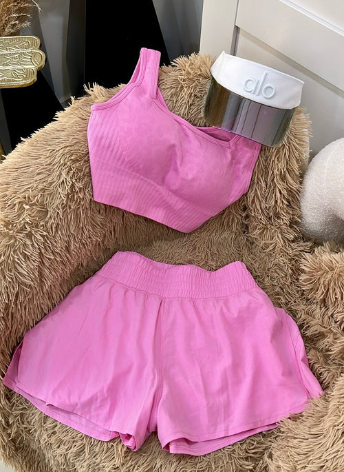 Skirt, short pink set