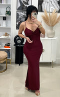 Red vino maxi dress