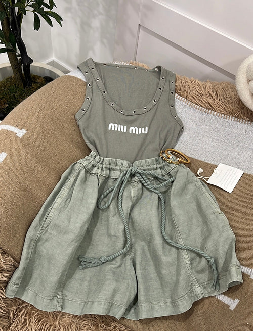 Set short , 3 pieces , short ,top and pulse