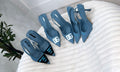 Blue , jean shoes