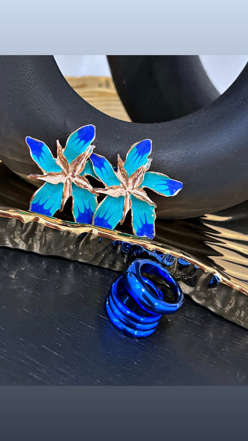 Flower Earrings and ring
