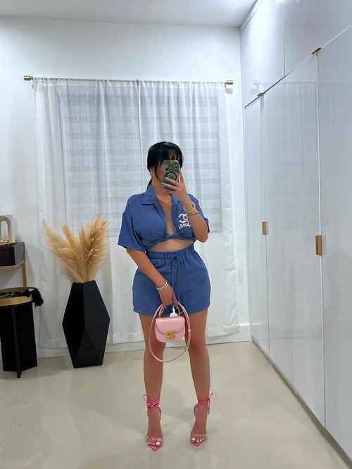 Blue short set