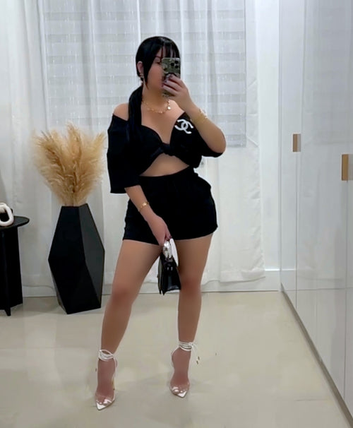 Black short set