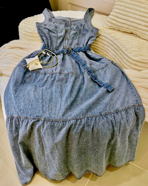 Denim maxi dress