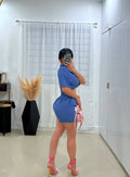 Blue short set