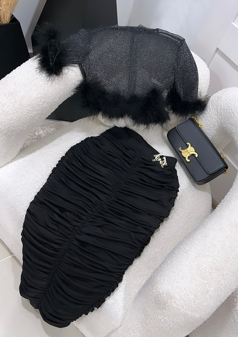 Black skirt set