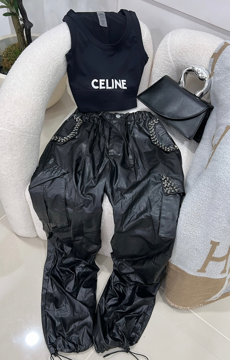 Black leather pants