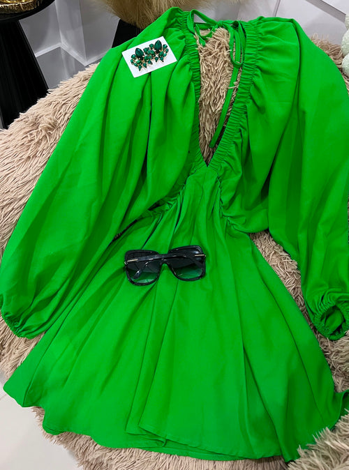 Green mini dress