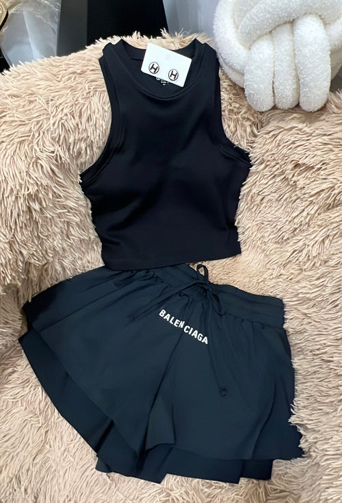 Black skirt set