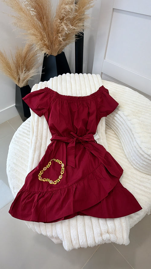 Red mini dress