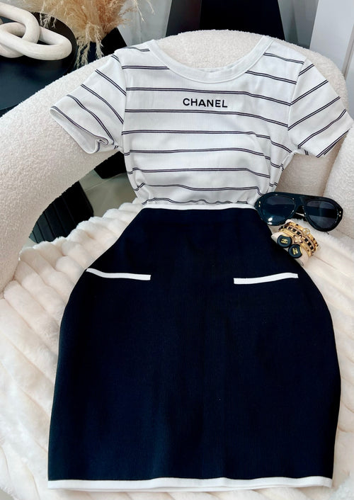 Black skirt and top