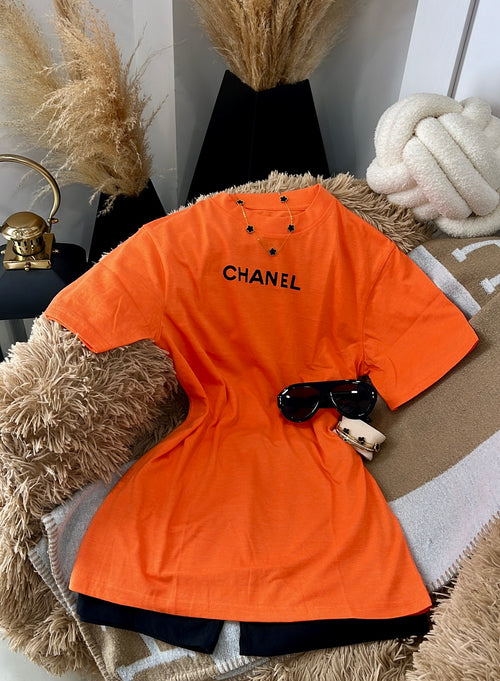 Orange set and leggings short black included
