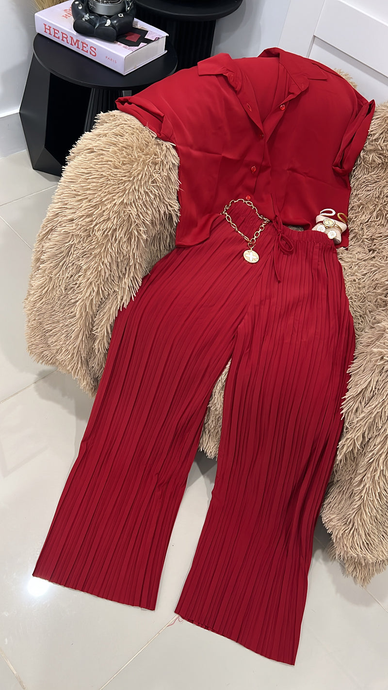 Red set pant ando blouse