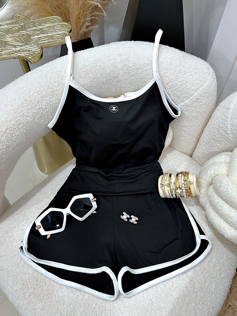Black short set