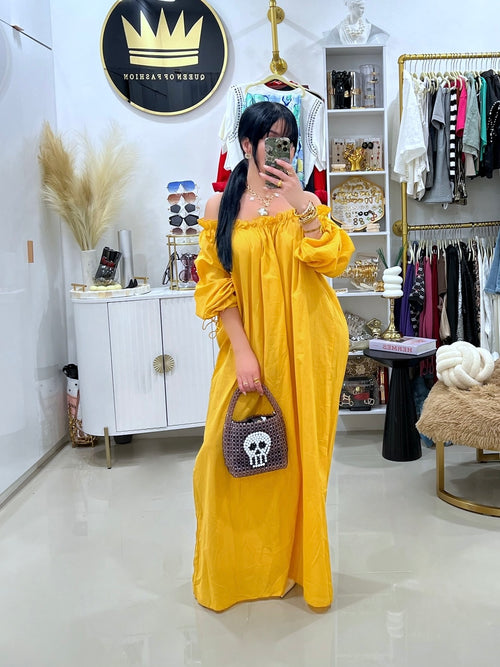 Yellow maxi dress