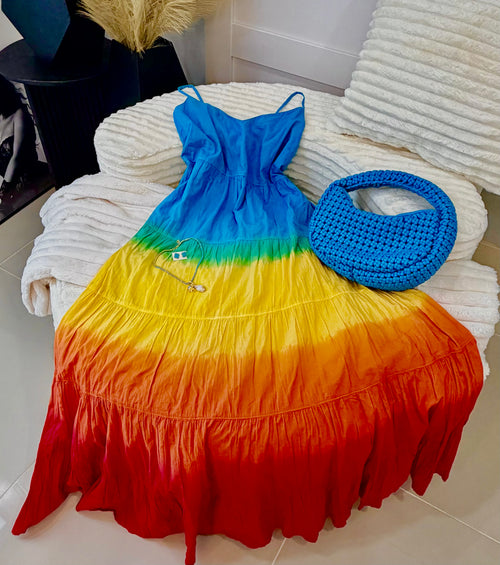 Tricolor maxi dress