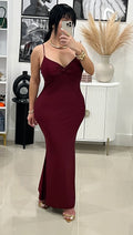 Red vino maxi dress